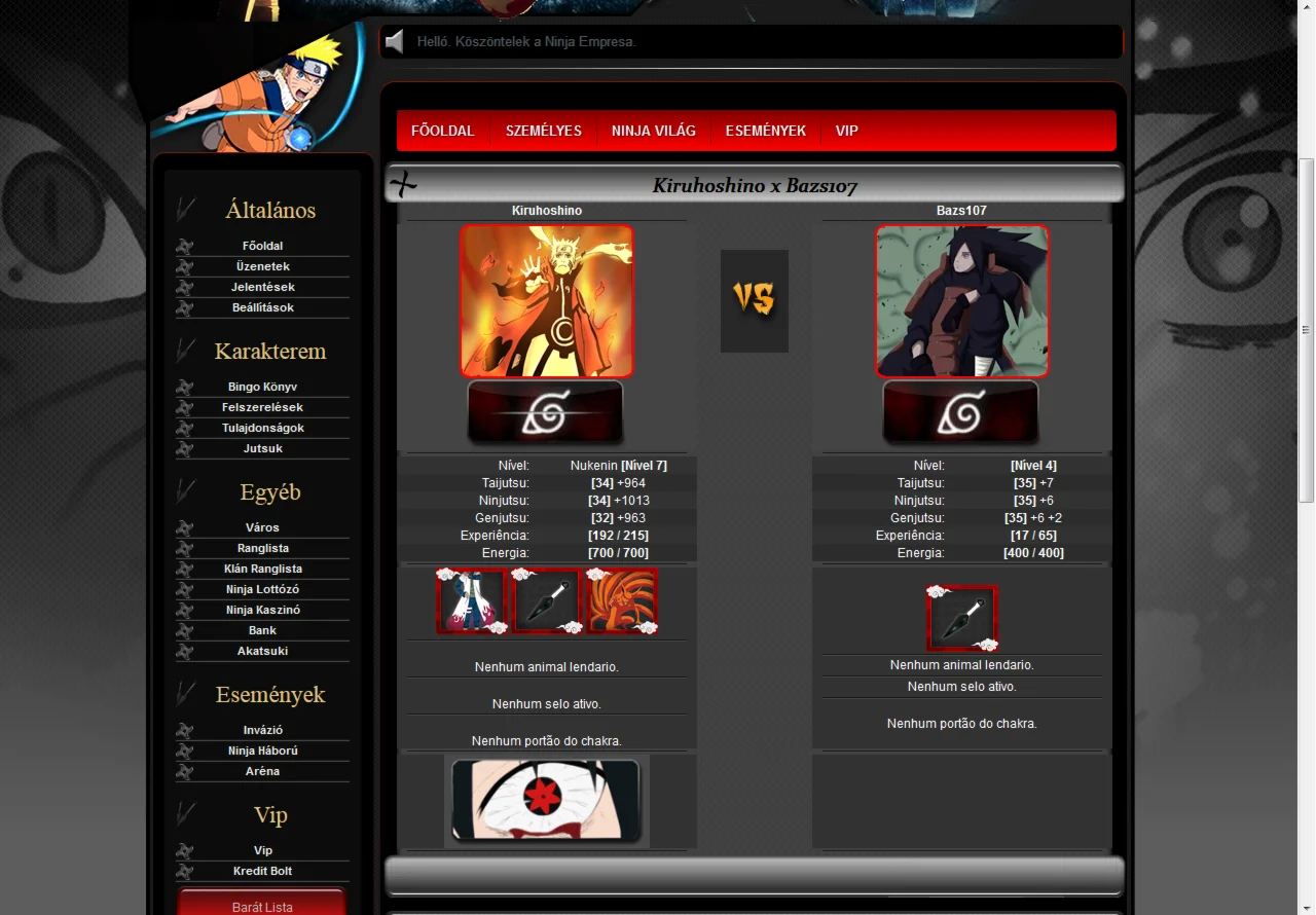 Naruto Browser Game (Portuguese)