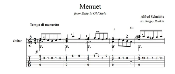Menuet (Alfred Schnittke) guitar cover