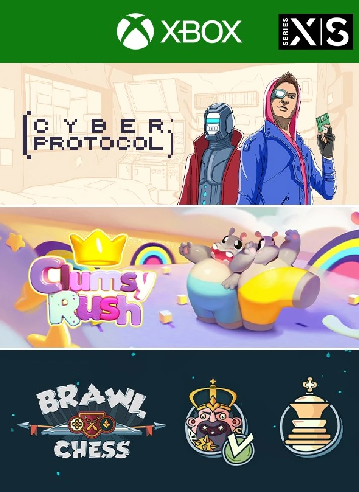 CYBER PROTOCOL + CLUMSY RUSH + BRAWL CHESS❗XBOX KEY❗