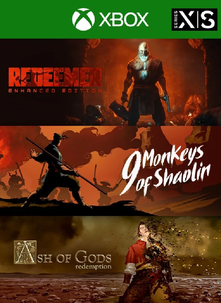 9 MONKEYS OF SHAOLIN + ASH OF GODS + REDEEMER: BUNDLE