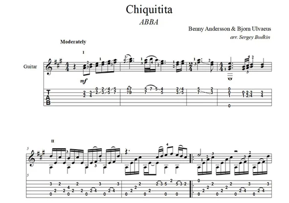Chiquitita - ABBA - guitar cover