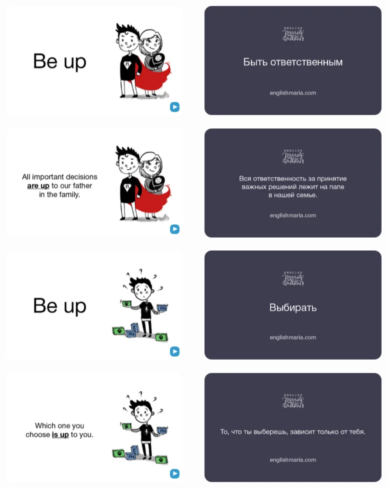 Карточки для изучения английского языка