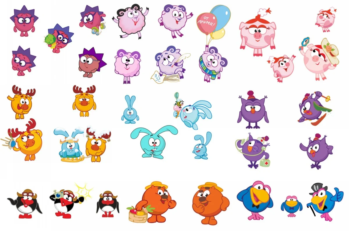 Смешарики в векторе