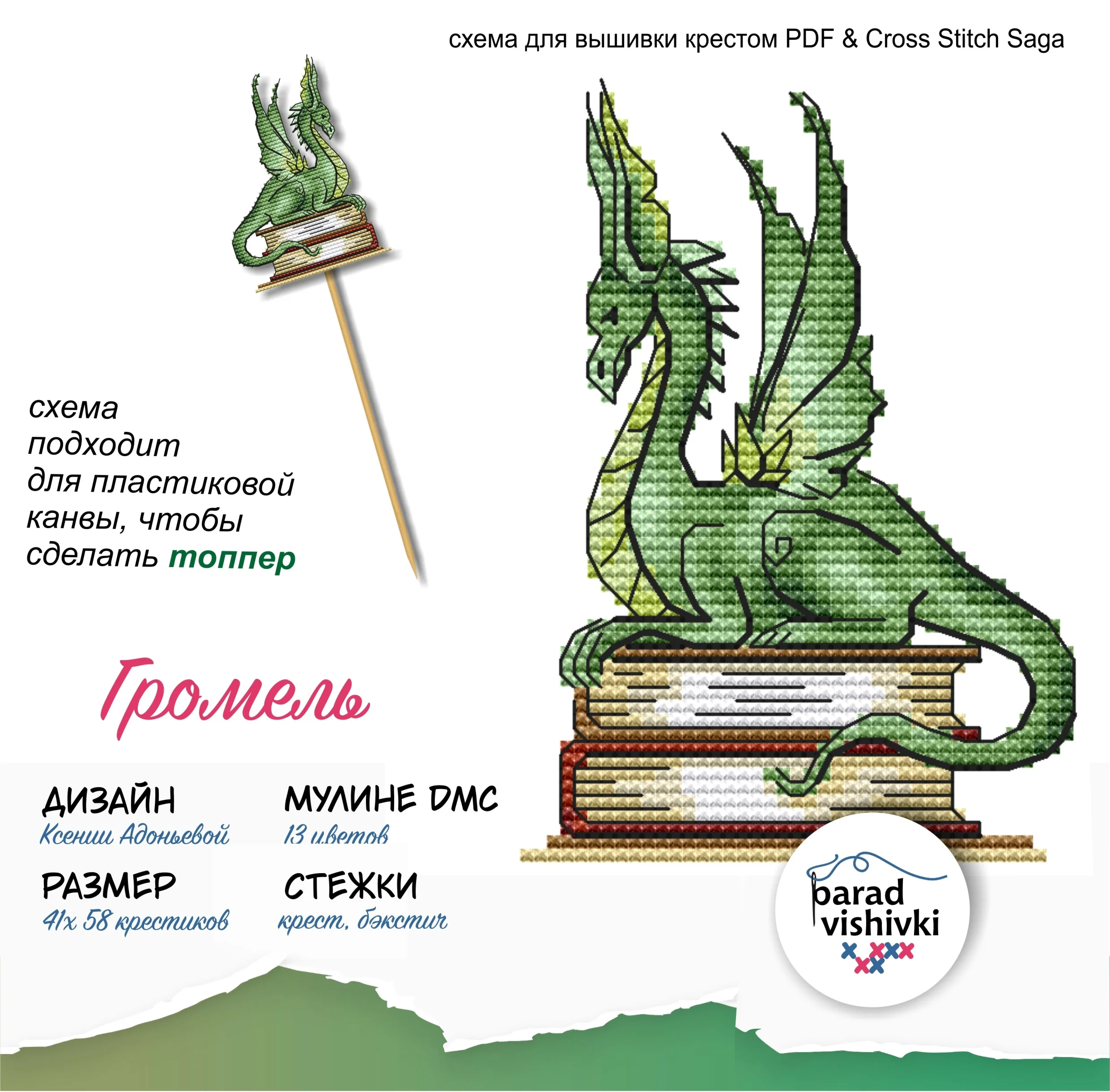 Эксклюзив. схема для вышивки крестом Громель
