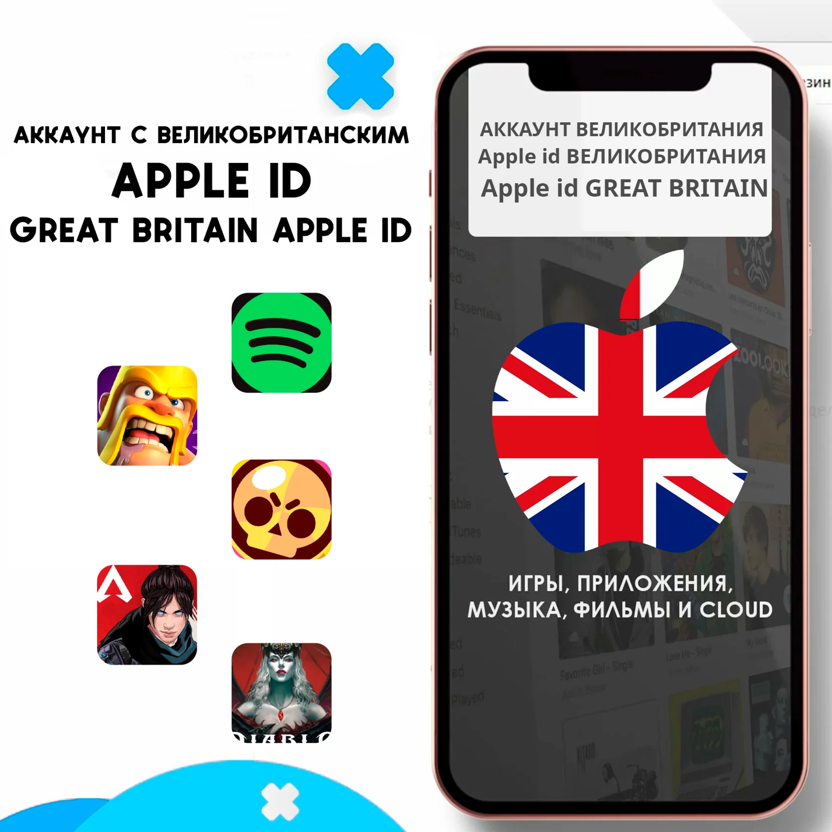 APPLE ID ВЕЛИКОБРИТАНИЯ НАВСЕГДА ЛИЧНЫЙ iPhone AppStore