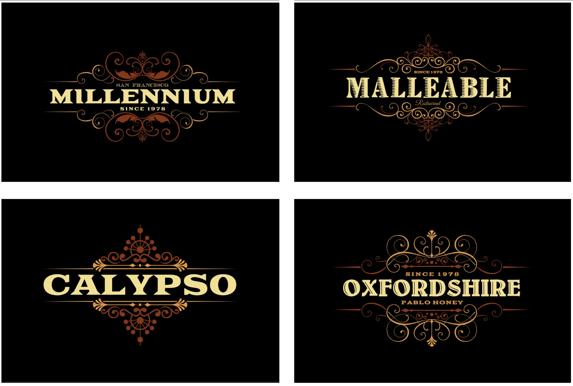 10 заголовков / значков в стиле ретро / винтаж