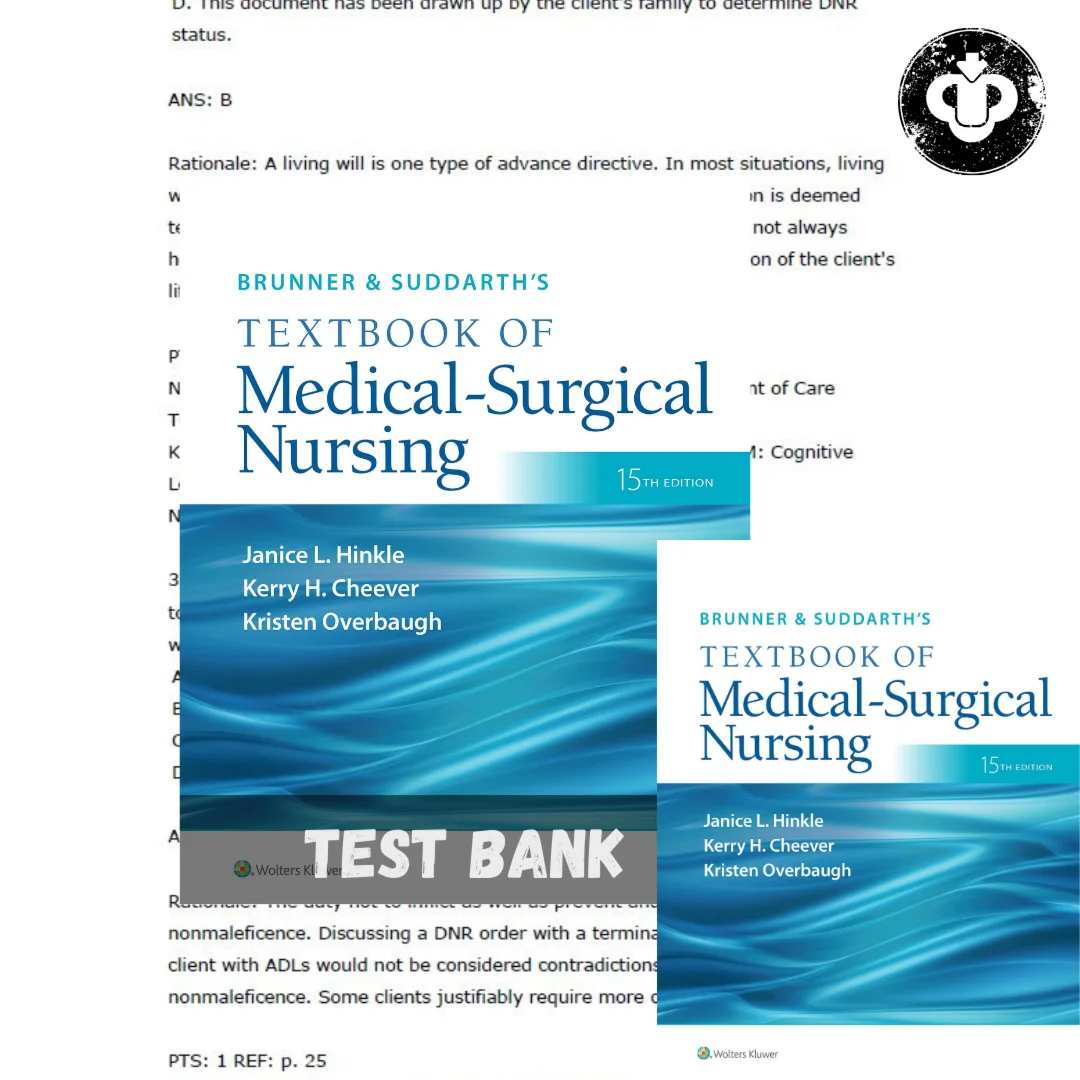 Test Bank for Brunner & Suddarth's Textbook of Medical