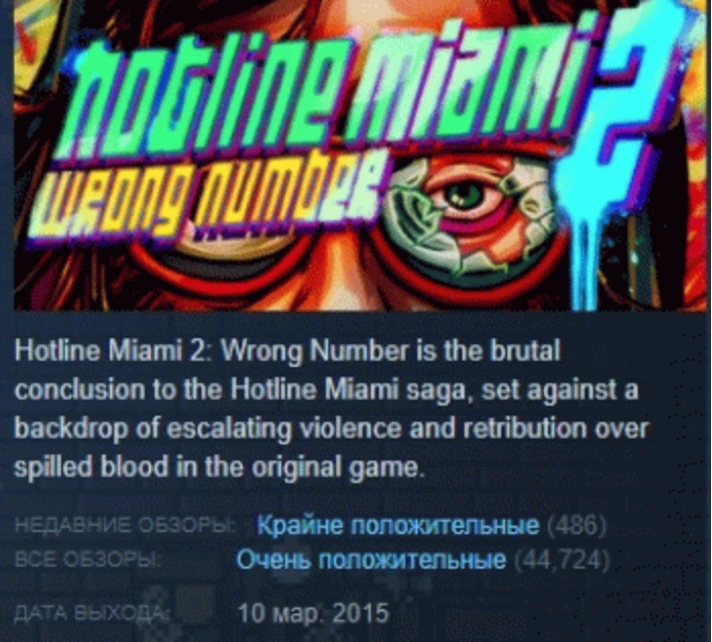 Hotline Miami 2: Wrong Number 💎 STEAM GIFT FOR RUSSIA