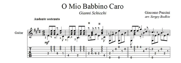 O Mio Babbino Caro (Puccini-Gianni Schicchi) for guitar