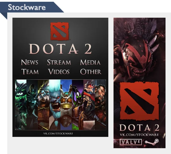 Меню и аватар в стиле Dota2 (Вконтакте)