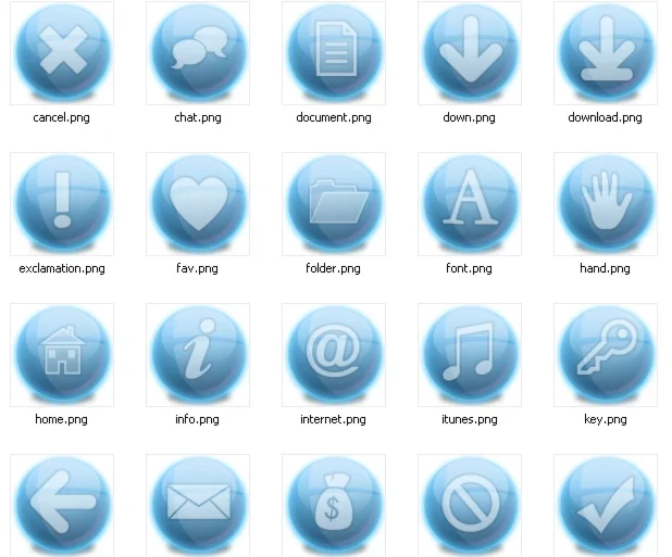 Набор иконок iBlue v.2 (PNG) + БОНУС