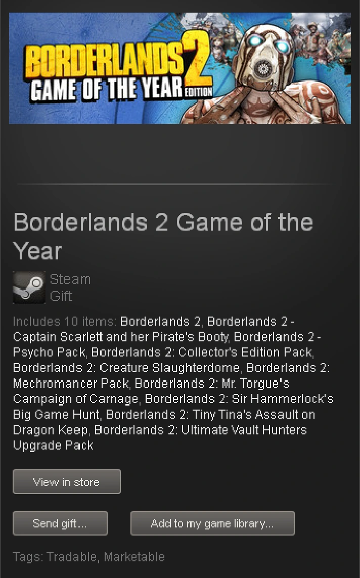 Borderlands 2 Game of the Year - STEAM Gift / GLOBAL