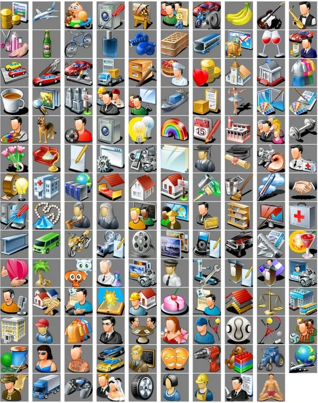 Иконки для каталога организаций или доски объявлений