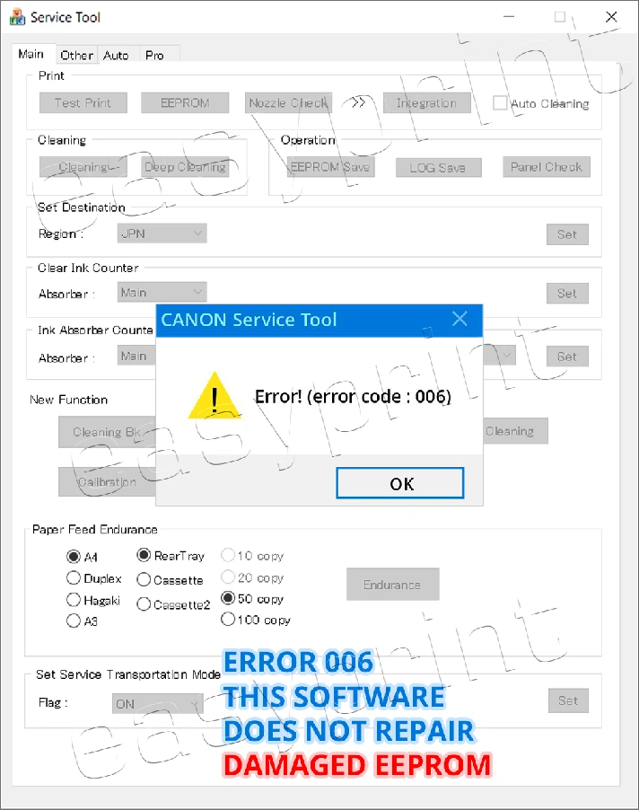 RESET CANON PRINTER - ORIGINAL CANON SERVICE TOOL V5610