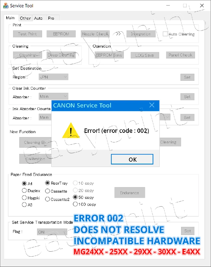 RESET CANON PRINTER - ORIGINAL CANON SERVICE TOOL V5610