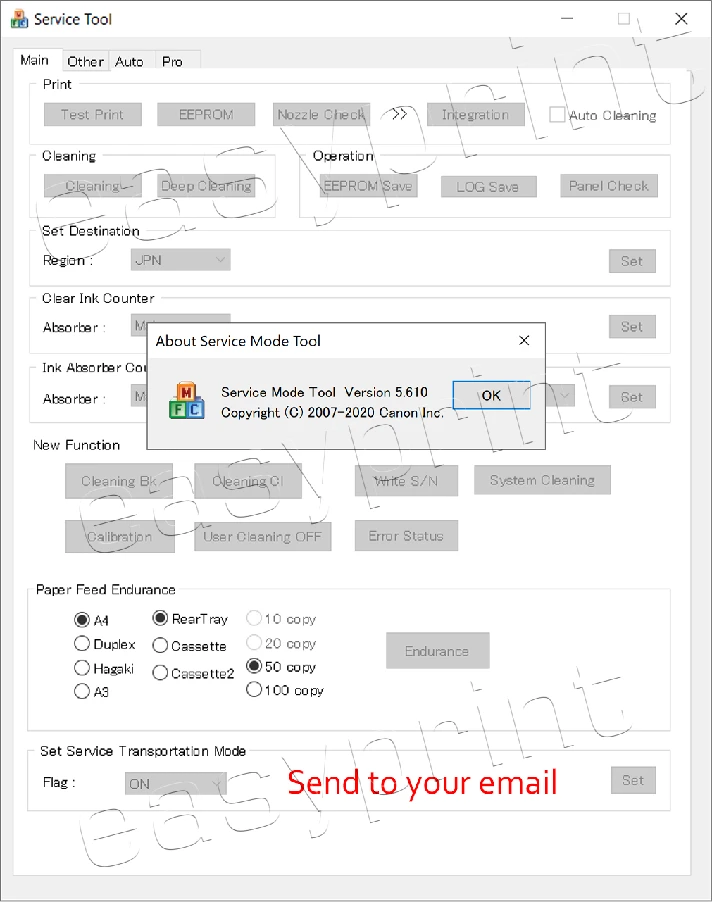 RESET CANON PRINTER - ORIGINAL CANON SERVICE TOOL V5610