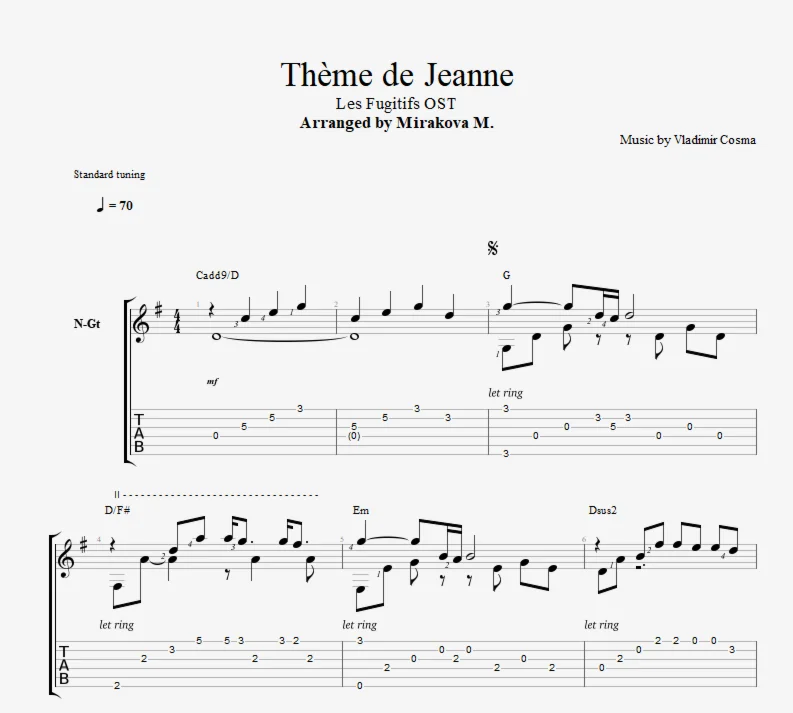 Vladimir Cosma - "Theme of Jeanne"