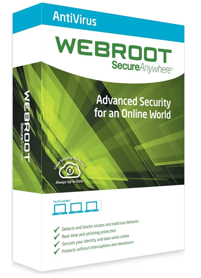  Webroot SecureAnywhere AntiVirus KEY 3 PCs / 180 days