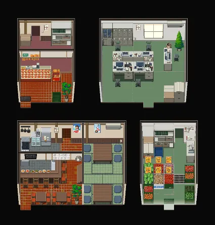 RPG Maker MZ - DorapixelMapChips - Modern JP Interiors