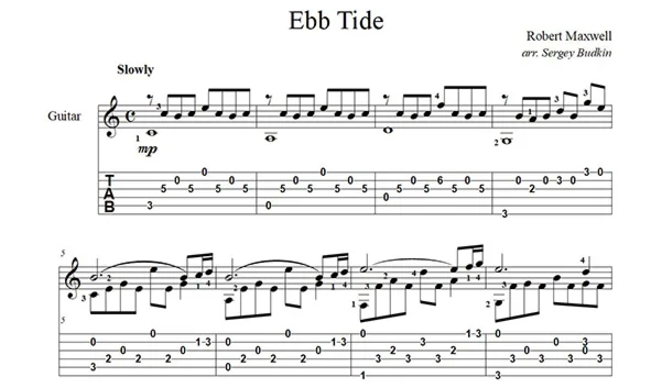 Ebb Tide (Robert Maxwell) guitar cover