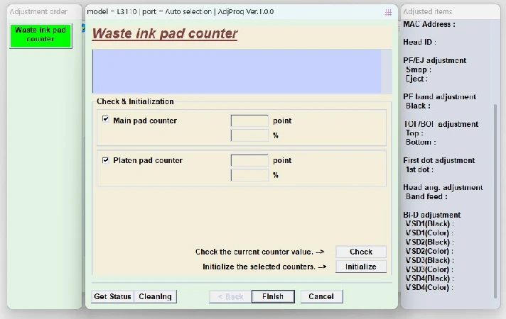 EPSON AdjProg Reset- L3110 L3150 L3151 L3160 L1110