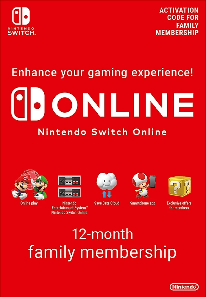 🔥Nintendo Switch Online Family Membership 12 MONTHS🔑