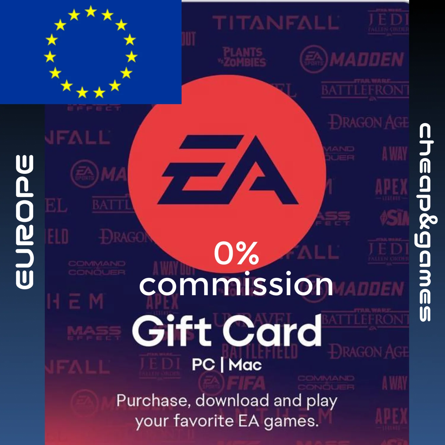  Карта пополнения ???????? EA PLAY  EA GAMES EUR EU €