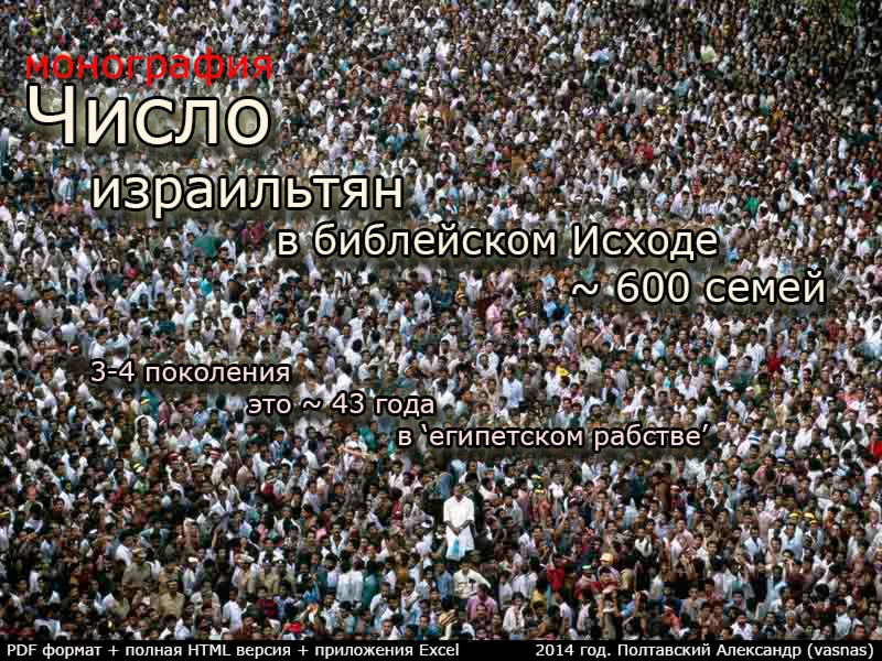 Число израильтян в библейском Исходе ~ 600 семей.