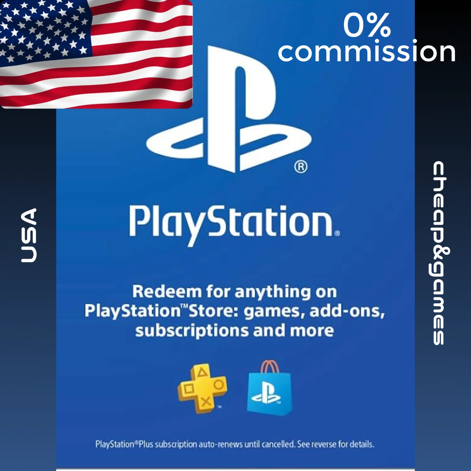  Карты пополнения  PlayStation USA  PS US США