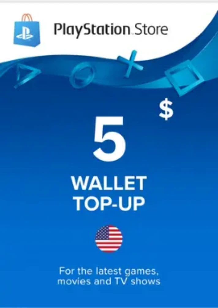 🔶PSN 5 USD $ USA [Official Key] Top Up | Gift Card