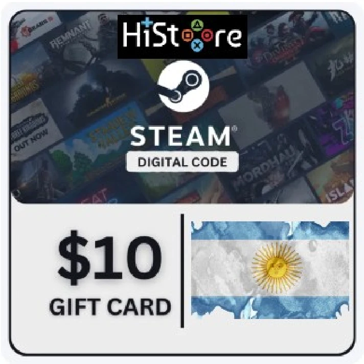 ❤️ TOP-UP STEAM - ARGENTINA 🔵⚪🔵(Gift Card 10 USD)