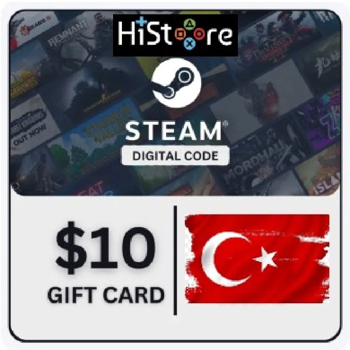 🟥 STEAM GIFT CARD - TURKEY  ⚫ 10 USD. AUTO