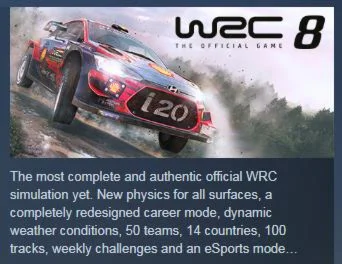 WRC 8 FIA World Rally Championship （Steam Key RU）