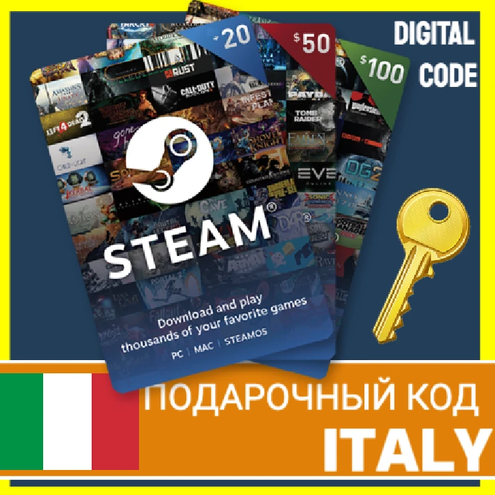 ⭐️CODE⭐🇮🇹 STEAM GIFT CARD Italy WALLET EU EUR БАЛАНС