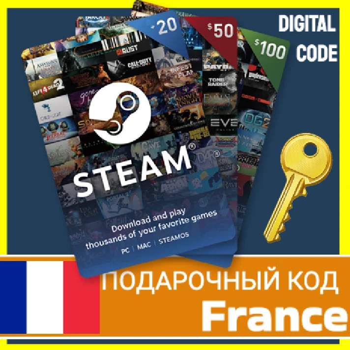 ⭐️CODE⭐🇫🇷 STEAM GIFT CARD France WALLET EUR БАЛАНС FR