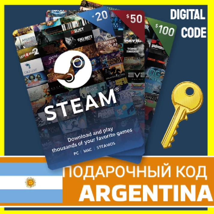 ⭐ 🇦🇷 ARGENTINA STEAM GIFT CARD WALLET USD ПОПОЛНИТЬ