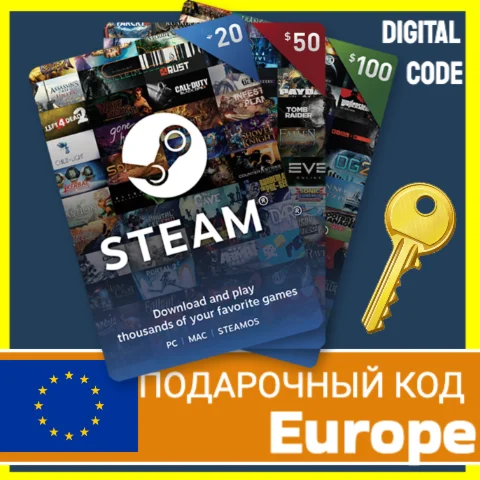 ⭐️СТИМ КАРТЫ⭐???????? EURO STEAM ЕВРО КОД ЕВРОПА ПОПОЛНИТЬ