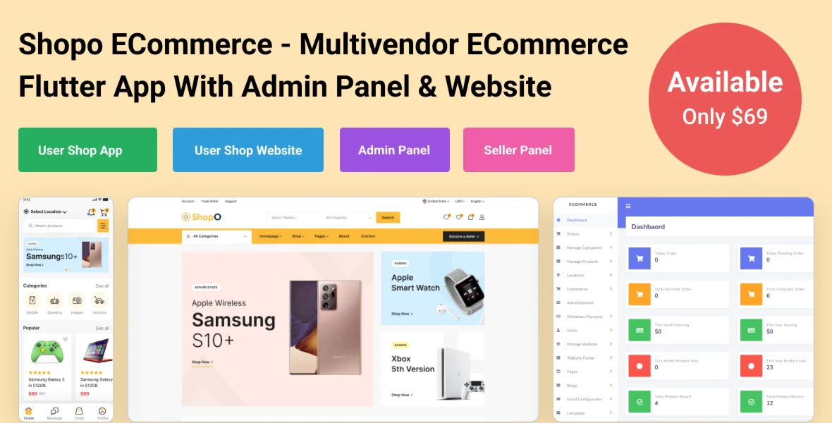Shopo eCommerce - Multivendor eCommerce Flutter app