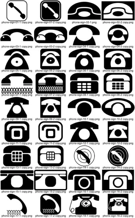 Векторные значки телефонов