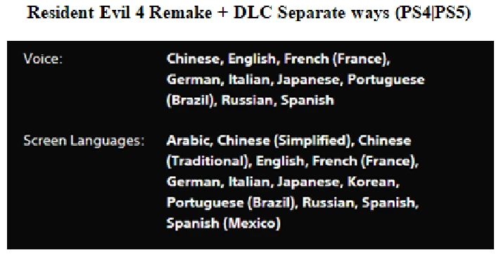 ResidentEvil4 Remake DLC Separate ways PS4|PS5 Rental