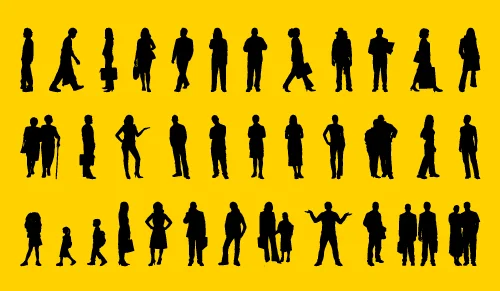 35 векторных людских силуэтов