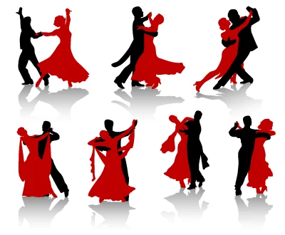 6 векторных силуэтов танцующих пар