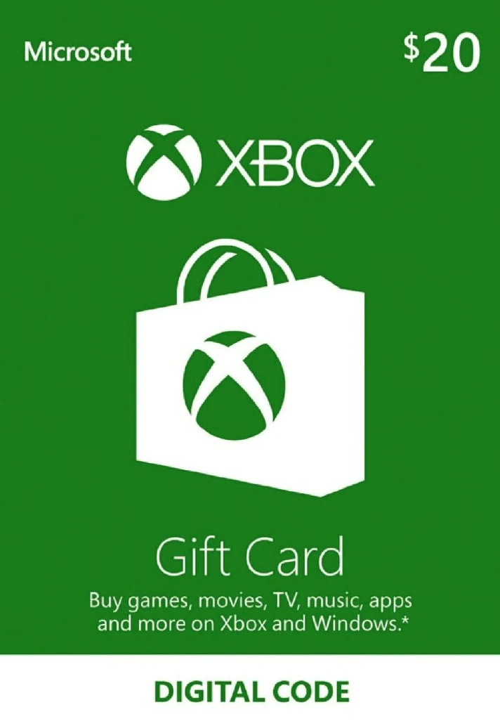 💠XBOX 20 $ USD (USA) 🇺🇸 GIFT CARD (INSTANTLY) + 🎁