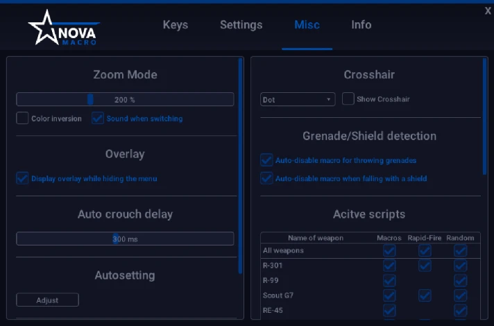 [NovaMacro] Scripts APEX GLOBAL