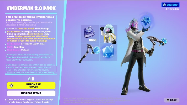 🧪🦄💜Fortnite - Vinderman 2.0 Pack💜🦄| XBOX KEY🔑