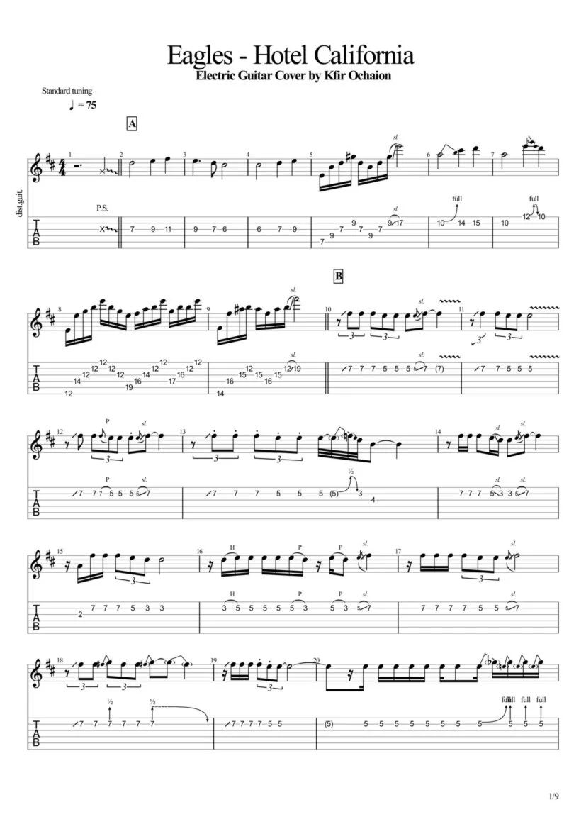 Tabs Kfir Ochaion - Eagles - Hotel California
