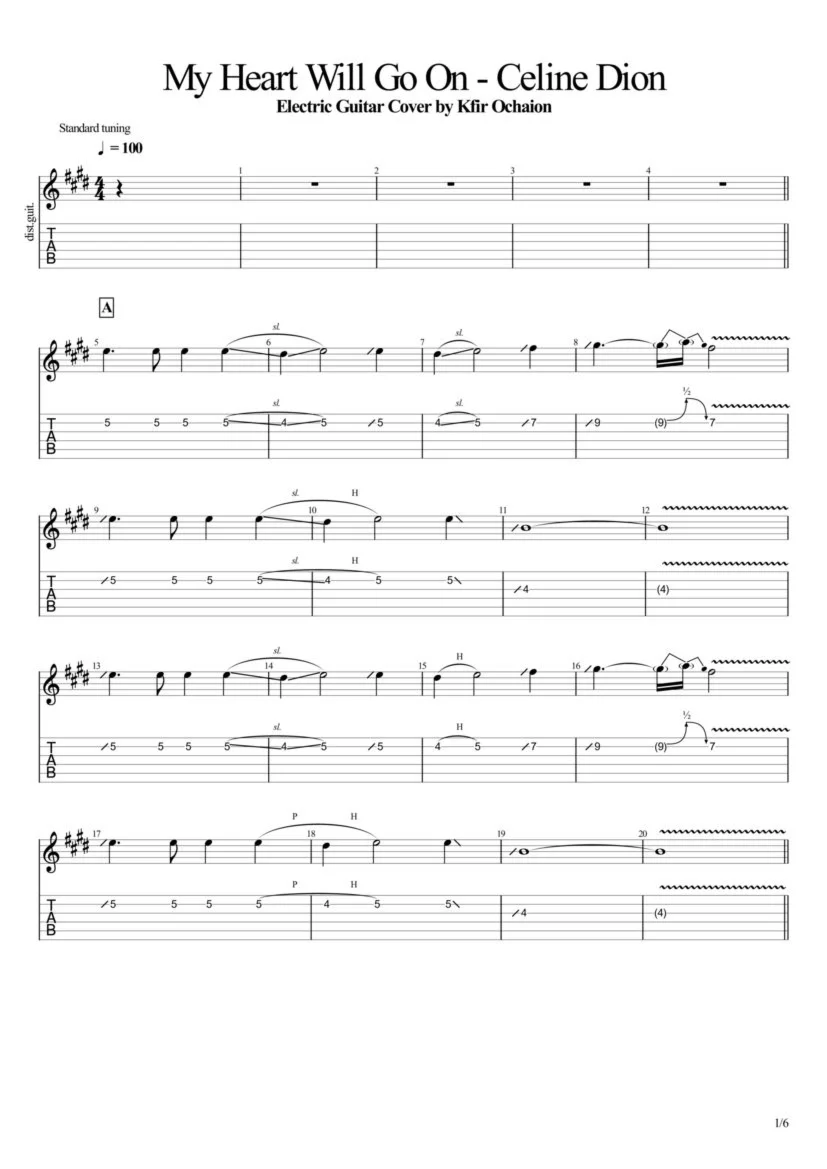 Tabs Kfir Ochaion - Celine Dion - My Heart Will Go On