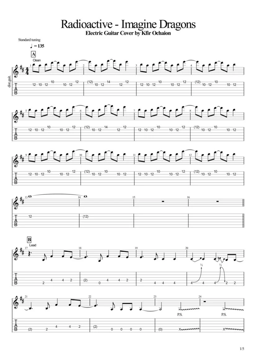 Tabs Kfir Ochaion - Imagine Dragons - Radioactive