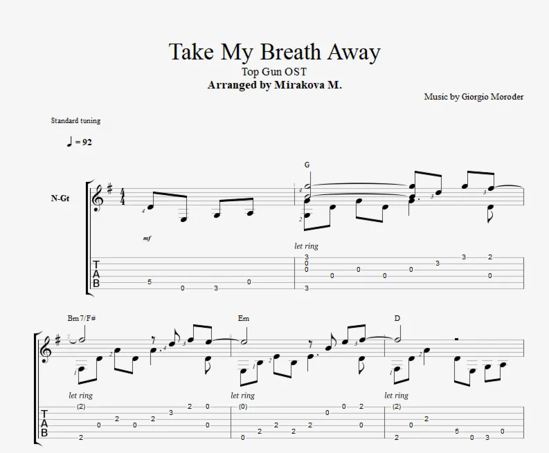 Take My Breath Away - OST "Top Gun"