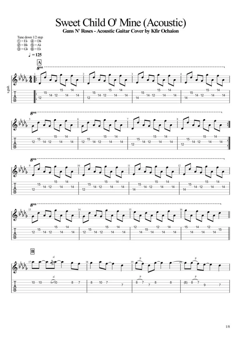 Tabs Kfir Ochaion - Guns N' Roses - Sweet Child O' Mine